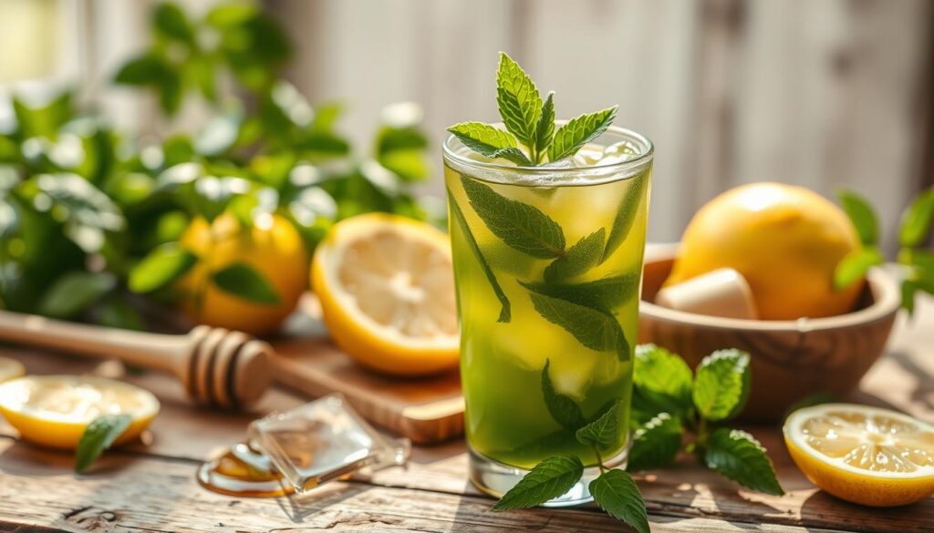 green tea and mint detox