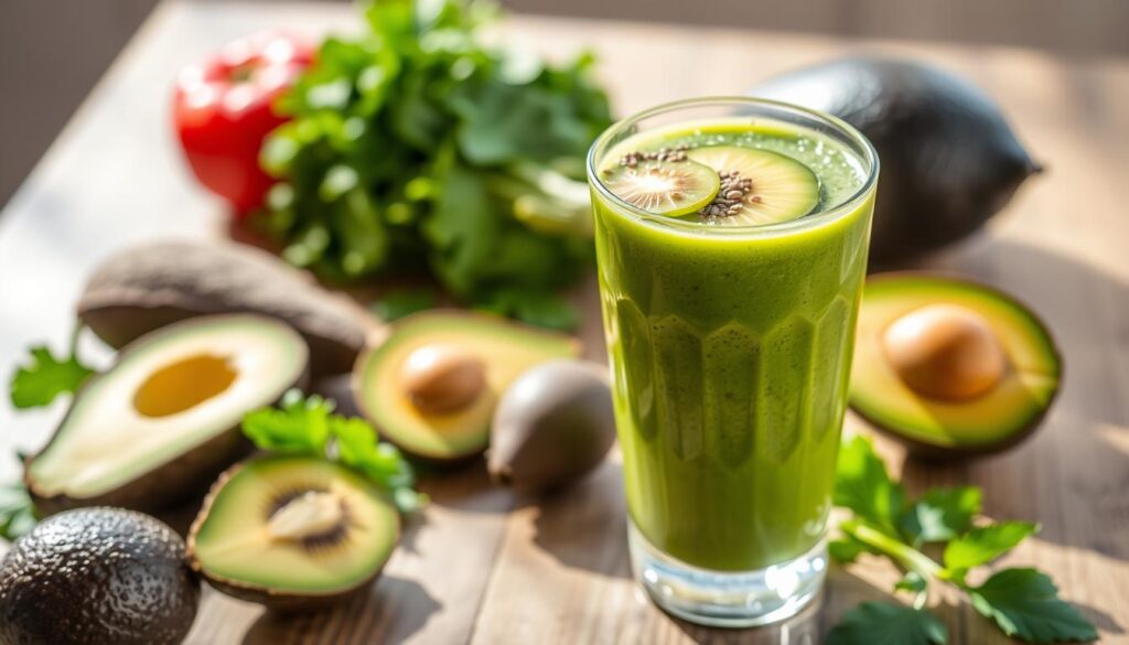 homemade smoothie with organic ingredients